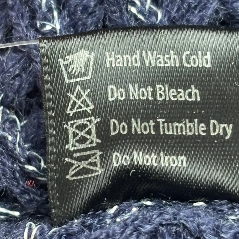 New L.I.B. New York‎ Infinity Scarf Womens OS Navy Blue Waffle Knit Metallic